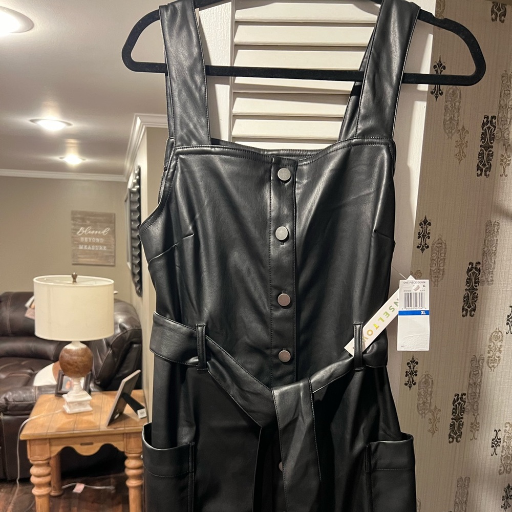 Faux Leather dress NWT